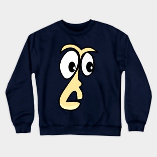 Shocked Funny Face Cartoon Emoji Crewneck Sweatshirt